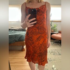 Bergdorf Goodman Emanuel Ungaro vintage Orange and Brown Dress